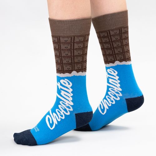 MEDIA COLORS REGIONS CAÑA CASUAL LISA CHOCOLATE FINO SIN COSTURA AZUL REY PACK X1