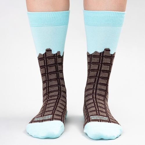 MEDIA COLORS REGIONS CAÑA CASUAL LISA TABLETA CHOCOLATE SIN COSTURA CELESTE PACK X1