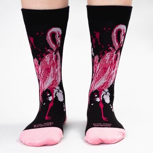 MEDIA CAÑA CASUAL LISA FLAMINGO SIN COSTURA NEGRO PACK X1