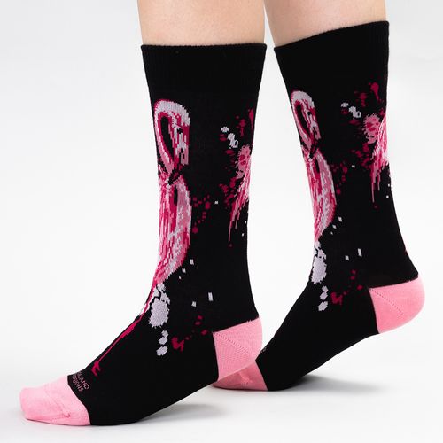 MEDIA CAÑA CASUAL LISA FLAMINGO SIN COSTURA NEGRO PACK X1