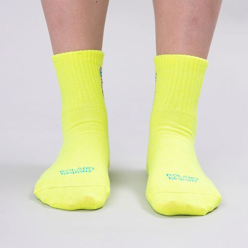 MEDIA DEPORTIVA CAÑA ZAPATILLA LISA PIQUERO SIN COSTURA AMARILLO PACK X1