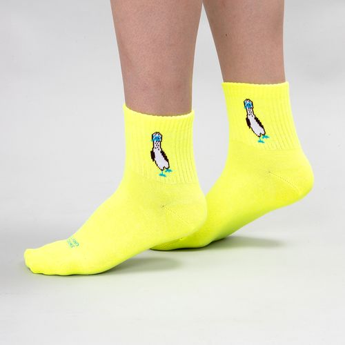 MEDIA DEPORTIVA CAÑA ZAPATILLA LISA PIQUERO SIN COSTURA AMARILLO PACK X1