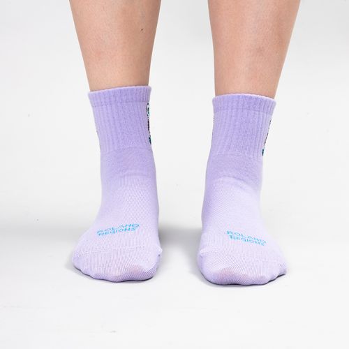 MEDIA DEPORTIVA CAÑA ZAPATILLA LISA PIQUERO SIN COSTURA LILA PACK X1