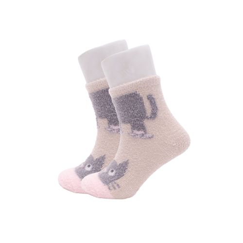 MEDIA BABUCHAS CAÑA 3/4 FELPA ENTERA ANTID ANIMALITOS SURTIDO PACK X1