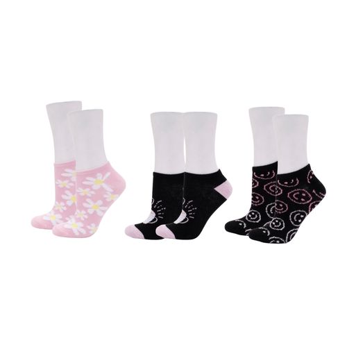 MEDIA CASUAL CAÑA TOBILLERA LISA FIGURAS AFELPADAS SURTIDO PACK X3