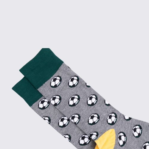 MEDIA COLORS CAÑA CASUAL LISA FOOTBALL SIN COSTURA GRIS PACK X1