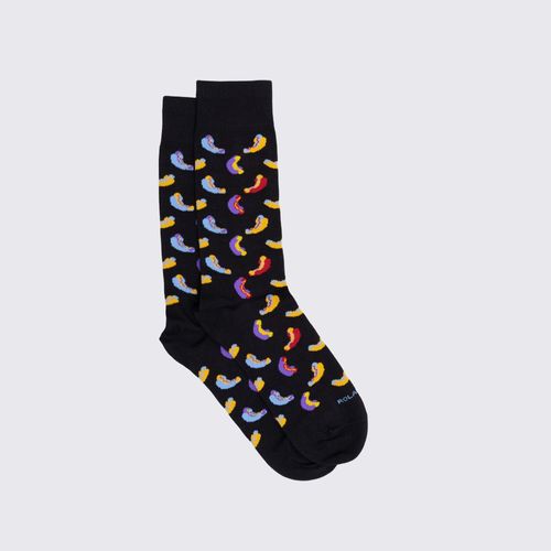 MEDIA COLORS CAÑA CASUAL LISA CRAZY HOTDOG SIN COSTURA NEGRO PACK X1