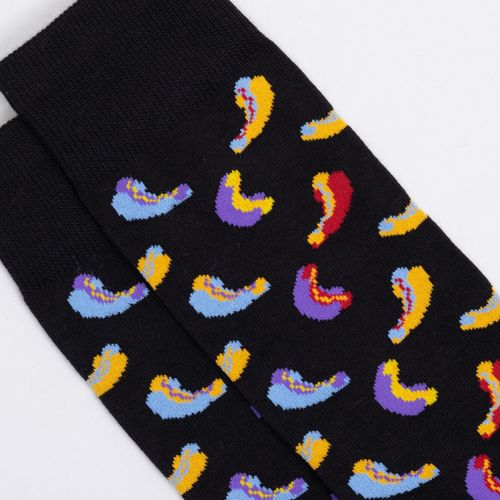 MEDIA COLORS CAÑA CASUAL LISA CRAZY HOTDOG SIN COSTURA NEGRO PACK X1