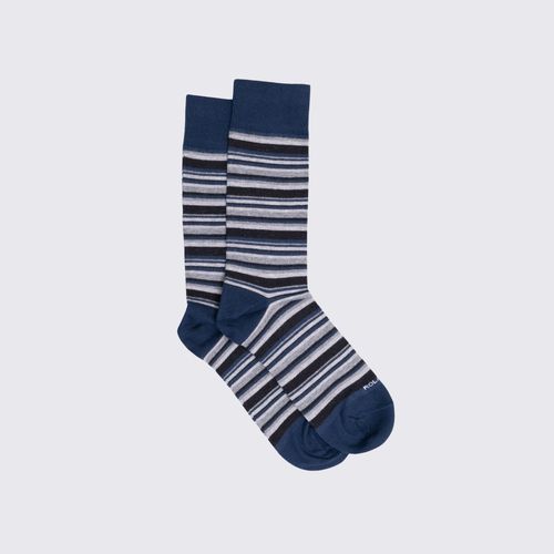 MEDIA COLORS CAÑA CASUAL LISA LINES 9 SIN COSTURA AZUL PACK X1