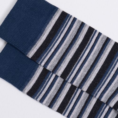 MEDIA COLORS CAÑA CASUAL LISA LINES 9 SIN COSTURA AZUL PACK X1