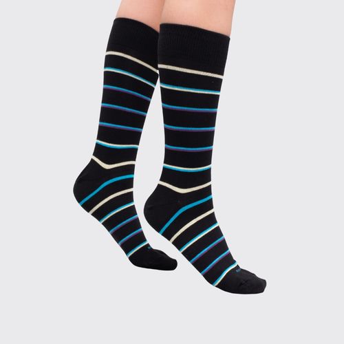 MEDIA COLORS CAÑA CASUAL LISA LINES 5 SIN COSTURA NEGRO PACK X1