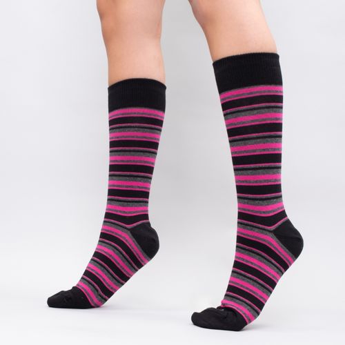 MEDIA COLORS CAÑA CASUAL LISA LINES 7 SIN COSTURA NEGRO PACK X1