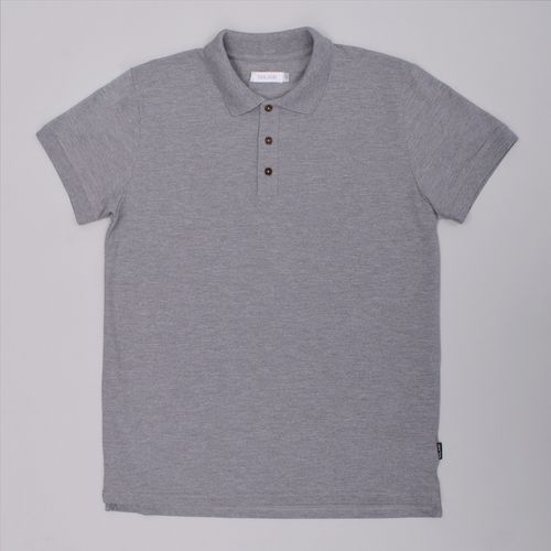 CAMISETA POLO LLANA GRIS JASPE