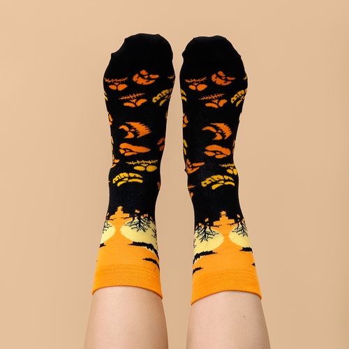MEDIA COLORS HALLOWEEN CAÑA CASUAL LISA BAT SC NARANJA PACK X1