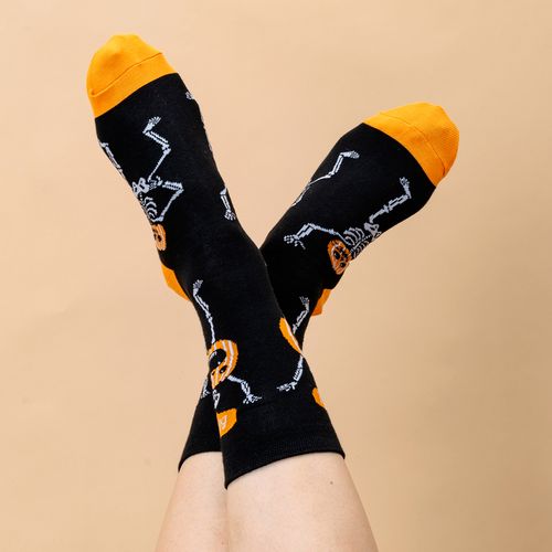 MEDIA COLORS HALLOWEEN CAÑA CASUAL LISA BOO SC NEGRO PACK X1