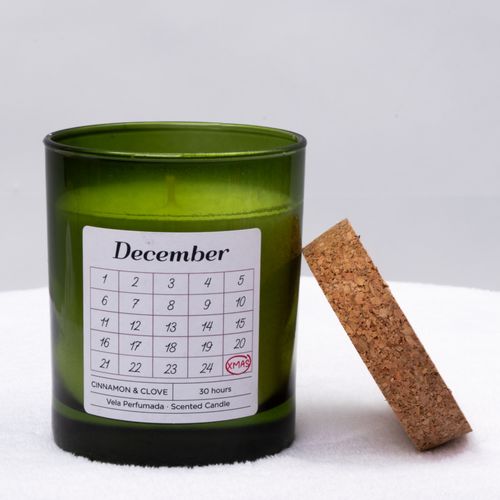 VELA VASO PERFUMADA CALENDARIO ADVIENTO NAVIDAD