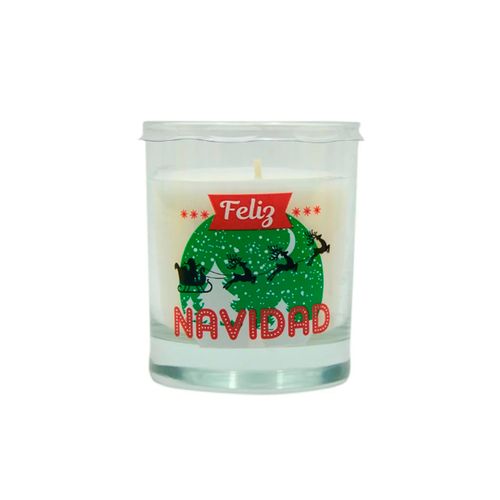 VELA VASO PERF. MENSAJE FELIZ NAVIDAD SURTIDO