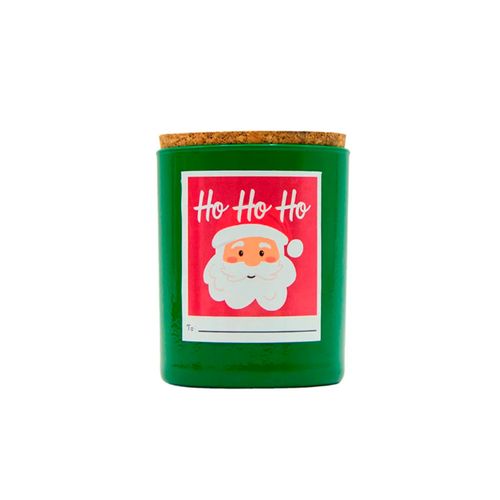 VELA VASO DECORADO TAPA CORCHO VERDE