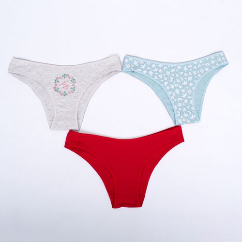 SET BIKINI ALGODON NAVIDAD ESTAMPADO SURTIDO PACK X3