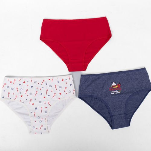 SET PANTY NAVIDAD BASTONES SURTIDO PACK X5