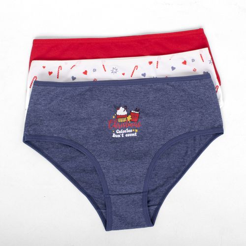 SET PANTY NAVIDAD BASTONES SURTIDO PACK X5