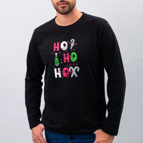PIJAMA BUZO NAVIDAD NEGRO
