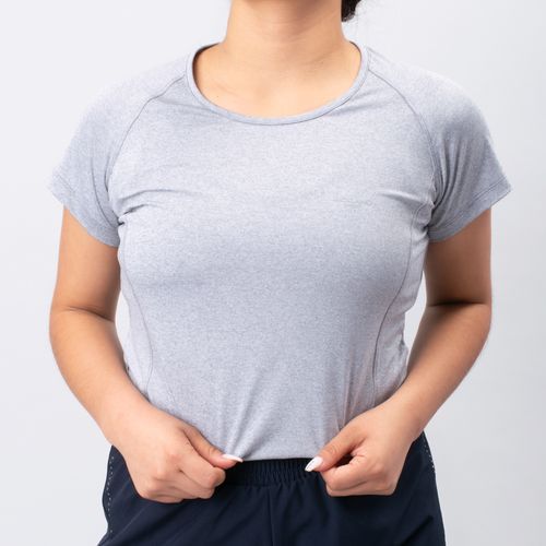 CAMISETA LLANA CUELLO REDONDO GRIS