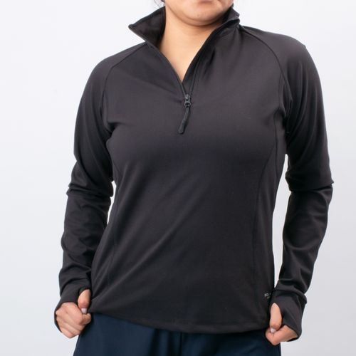 HOODIE MEDIO CIERRE CUELLO ALTO NEGRO