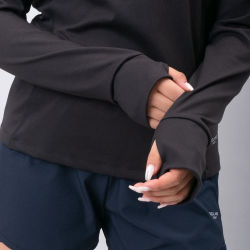 HOODIE MEDIO CIERRE CUELLO ALTO NEGRO