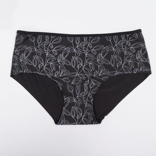 PANTY ALTO FLOREADO NEGRO PACK X3