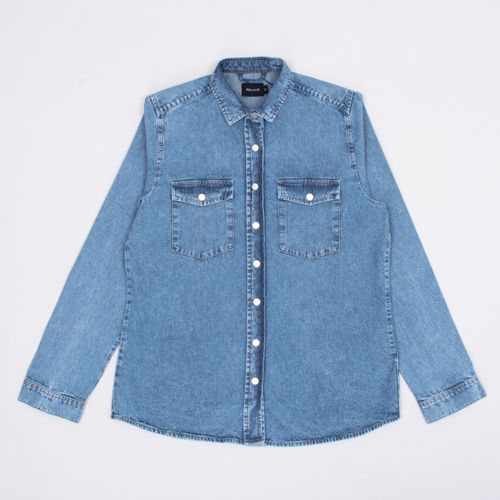 CAMISA REGULAR DENIM AZUL-MEDIO