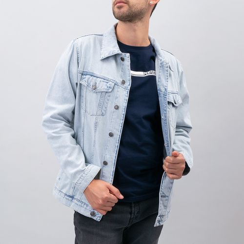 CHAQUETA DENIM CELESTE