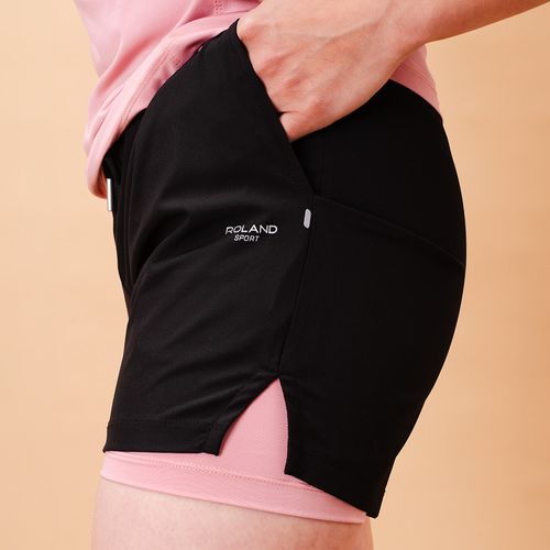 SHORT CON LICRA ROMPEVIENTOS NEGRO