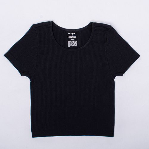 CAMISETA CUELLO REDONDO NEGRO