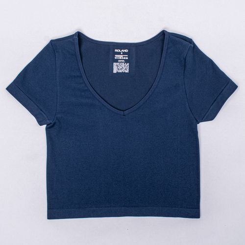 CAMISETA SEAMLESS CUELLO V BLANCO