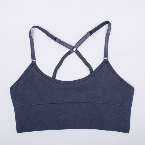 BRASIER SEAMLESS TIRAS AJUSTABLES AZUL PACK X1