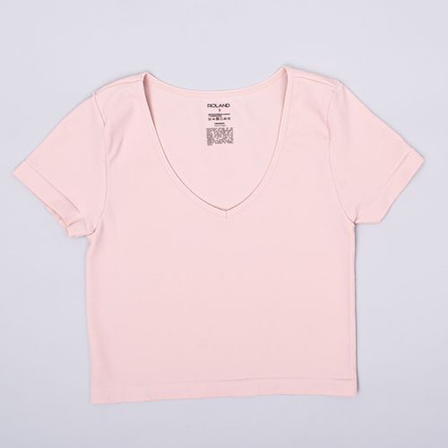CAMISETA SEAMLESS CUELLO V NEGRO
