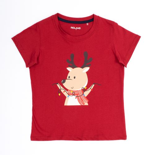 PIJAMA CONJUNTO MANGA CORTA, SHORT RENO NAVIDAD ROJO