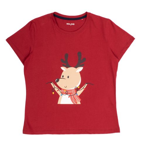PIJAMA CONJUNTO MANGA CORTA, SHORT RENO NAVIDAD ROJO