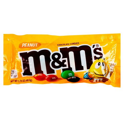 CHOCOLATES CON LECHE M&M'S PEANUT SINGLE AMARILLO