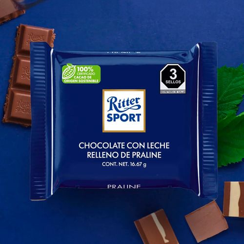 CHOCOLATES CON LECHE RITTER PRALINE AZUL