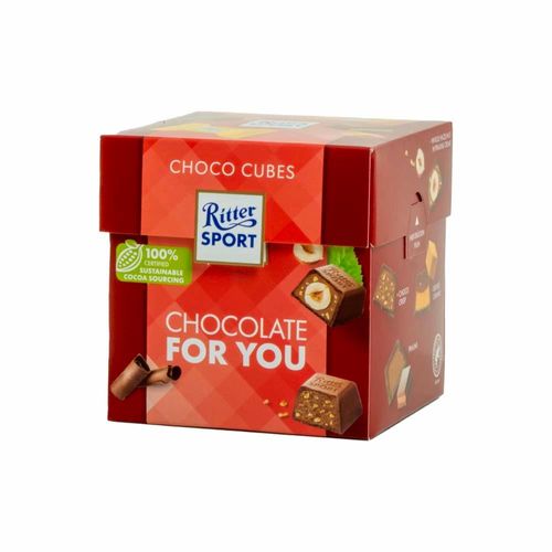 CHOCOLATES CON LECHE RITTER CHOCOCUBOS COLOURFUL ROJO