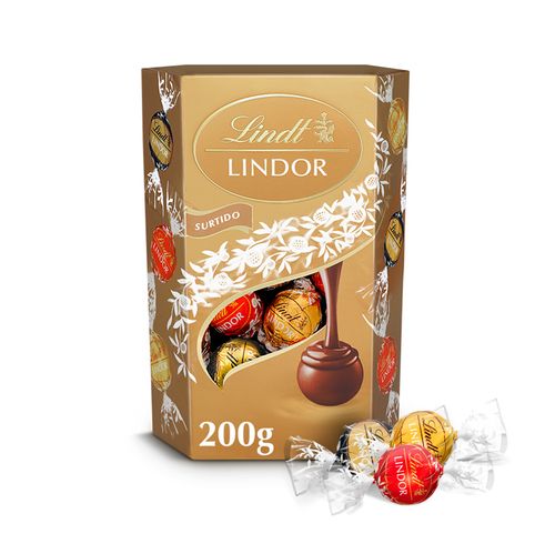 CHOCOLATES CON LECHE LINDOR CORNET SURTIDO AMARILLO