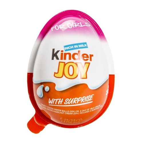 CHOCOLATES CON LECHE KINDER JOY HUEVO ROSA