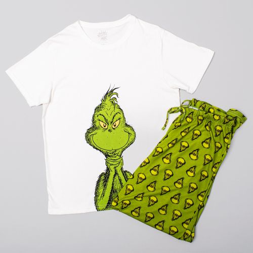 PIJAMA GRINCH CONJUNTO MANGA CORTA+PANTALON CRUDO
