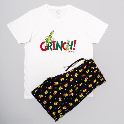 PIJAMA GRINCH CONJUNTO MANGA CORTA+PANTALON CRUDO