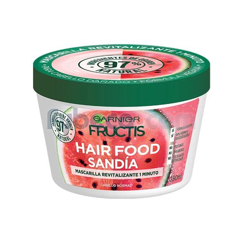 TRATAMIENTO SALUD Y BELLEZA MASCARILLA CAPILAR FRUCTIS HAIR FOOD TRATAMIENTO SANDIA JAR 350ML/6 SURTIDO