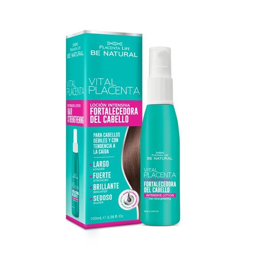 TRATAMIENTO SALUD Y BELLEZA MASCARILLA CAPILAR LOCION INTENSIVA FORTALECEDORA VITAL PLACENTA 100 ML CELESTE
