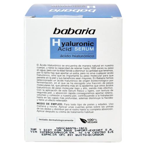 HIDRATANTE SALUD Y BELLEZA HIDRATANTE ESPECIFICO SERUM ACID HIALURONIC 30 ML 1 FL.OZ AZUL