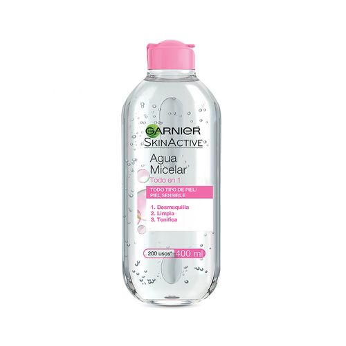 LIMPIADOR SALUD Y BELLEZA DESMAQUILLANTE GARNIER AGUA MICELARTODO EN 1 CLASICA 400 ML/6 SURTIDO